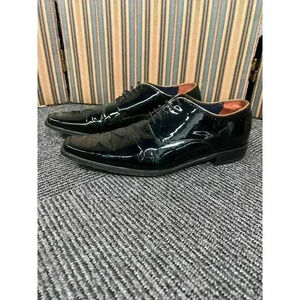 Ted Baker Patent Leather Oxford Dress Shoes Black Formal Lace-up